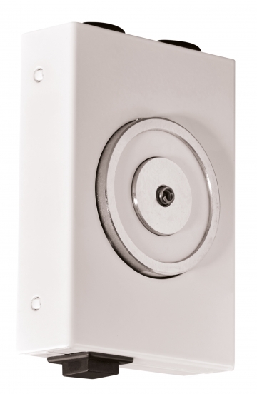 Compact electromagnetic door holder. Crdits : ©myfiresafetyproducts.com 2021